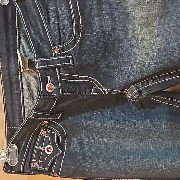 True Religion Dark Blue Flare Jeans - Picture 3 of 12